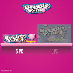 Bubble Yum Original bubble-blowing moment, classic flavor on display.