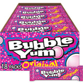 Bubble Yum Original gum box with 18 packs for parties and sharing.