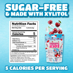 Bubblegum Kids ICEE Cherry gum resealable pack keeps freshness for busy days.