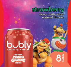 Bubly Strawberry Sparkling Water lifestyle shot with a chilled can for a quick break.