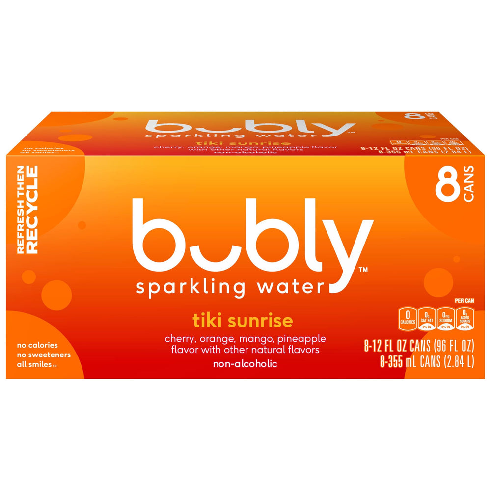 Bubly Tiki Sunrise can front view ready to refresh your day