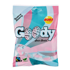 Bubs Goody Sour Ovals on shelf, colorful licorice option for sharing.