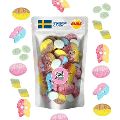 Bubs Swedish Candy Mix oval gummies ready for snacking