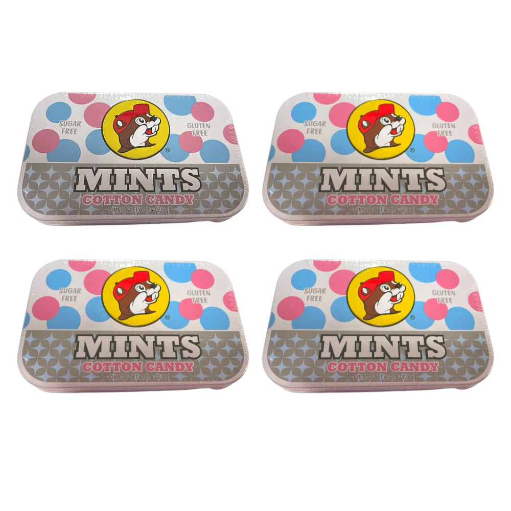 Buc-ees cotton candy mints tins collection for family fresh breath.