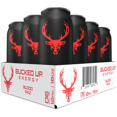 Bucked Up Blood Raz 12ct front view can boosts focus.