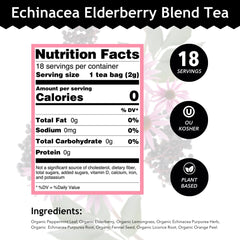 Buddha Teas Echinacea Elderberry tea cup shows minty aroma ideal for relaxing evenings