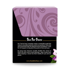 Buddha Teas Eyebright packaging shows organic certification and mindful sourcing