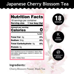 Buddha Teas Japanese Cherry Blossom Tea steeped cup releasing floral aroma.