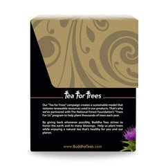 Buddha Teas Milk Thistle Tea teabags displayed for brewing