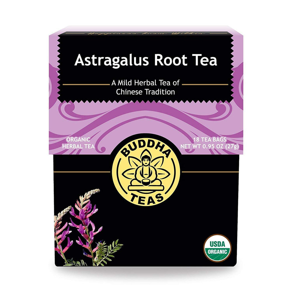 Buddha Teas Organic Astragalus Root Tea bag steeping for aromatic flavor
