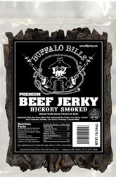 Buffalo Bills Hickory Beef Jerky piece showing bold flavor for on-the-go snacking.