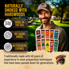 Buffalo Bob's Exotic Jerky individually wrapped sticks for on-the-go snacking.