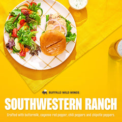 Buffalo Wild Wings Southwestern Ranch Sauce on a burger for southwestern flair