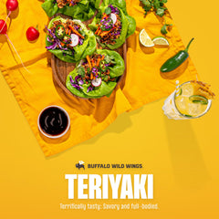 Buffalo Wild Wings Teriyaki-glazed chicken with a glossy finish.