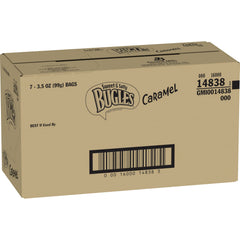 US-made Bugles Caramel Snacks label indicates quality.