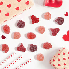 Buha Sweets all-red sour gummy assortment with soft chew and tangy flavor.