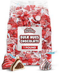 Buha Sweets bulk milk chocolate hugs bag is perfect for party candy buffets.