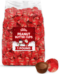 Buha Sweets Christmas milk chocolate peanut butter cups miniatures; festive treat for gift bags and buffets