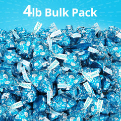 Buha Sweets Cookies & Cream Kisses blue-wrapped chocolates close-up for dessert tables.