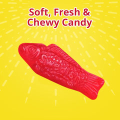 Buha Sweets Swedishfish bulk bag on dessert table, vibrant red color for candy bowls