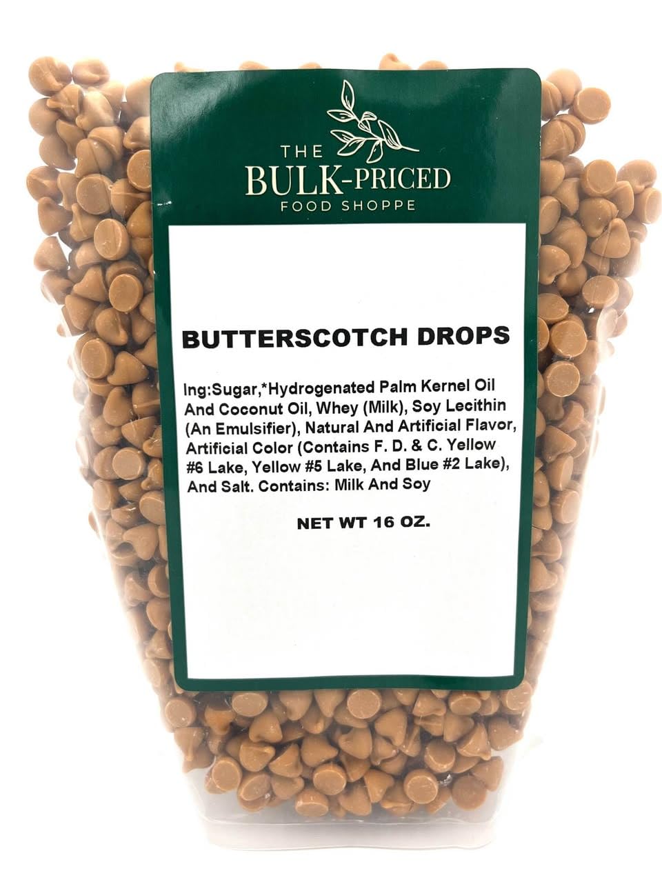 The Bulk-Priced Food Shoppe butterscotch drops in a resealable bag for fresh baking.