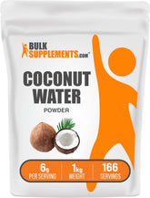 BulkSupplements Coconut Water Powder bottle for hydration and flavor enhancement.