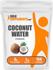 BulkSupplements Coconut Water Powder bottle for hydration and flavor enhancement.
