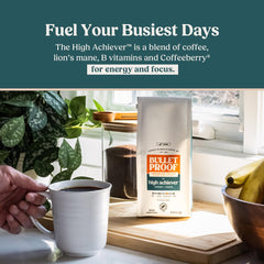 Bulletproof High Achiever Lion's Mane detail emphasizes brain-boosting adaptogens