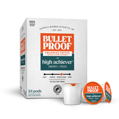 Bulletproof High Achiever pods box for a convenient energy-boosting start.