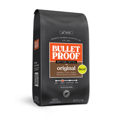 Bulletproof Original Decaf packaging shows a premium, toxin-tested bag for daily use.
