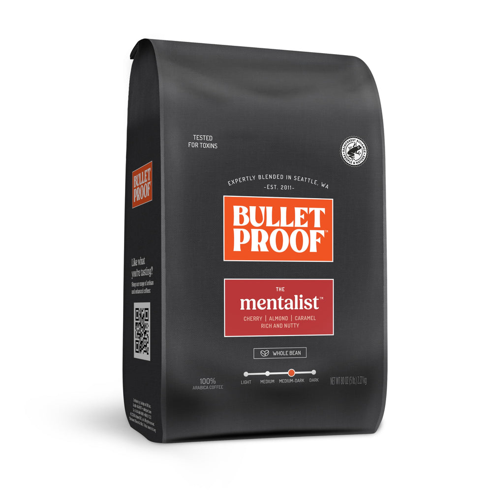 Bulletproof The Mentalist 5 lb bulk whole bean coffee with rich aroma.
