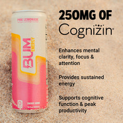Bum Energy Cognizin label close-up, showing brain-boosting ingredient for focus