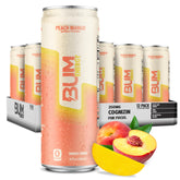 BUM Energy Peach Mango can front view, sugar-free flavor for energizing days