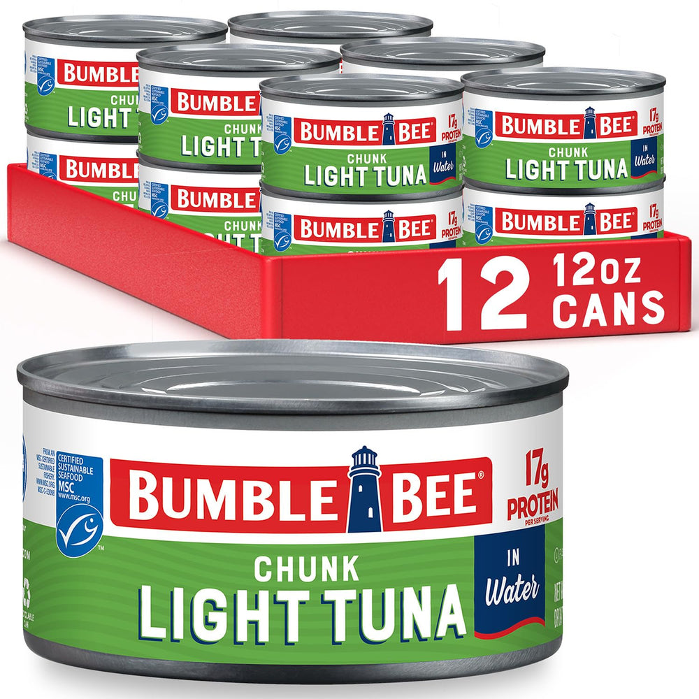 Bumble Bee Chunk Light Tuna in Water can shown as a lean protein option for quick meals.