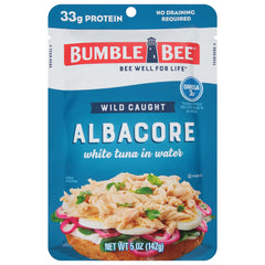 Bumble Bee chunk white albacore tuna in water pouch, ideal for quick meals