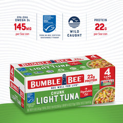 Bumble Bee MSC-certified sustainable tuna tin emphasizes responsible sourcing.
