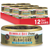 Bumble Bee Prime low-sodium tuna pack with 12 cans for convenient meals.