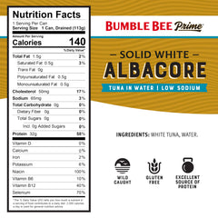 Bumble Bee Prime solid white albacore in water can for versatile protein.