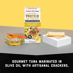 Dolphin-safe tuna packaging indicating responsible sourcing.