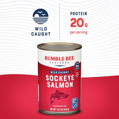 Bumble Bee salmon served on a plate; vibrant color for salads and bowls.