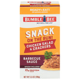 Bumble Bee Snack on the Run BBQ chicken salad with crackers in box for quick meals.