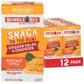 Bumble Bee Snack On The Run buffalo chicken salad with crackers, portable protein.