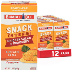 Bumble Bee Snack On The Run buffalo chicken salad with crackers, portable protein.