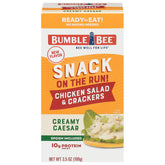 Bumble Bee Snack On The Run Caesar chicken salad with crackers, portable protein for on-the-go meals.