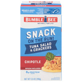Bumble Bee Snack On The Run kit box with tuna salad and crackers, ready-to-eat on the go.