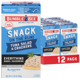Bumble Bee Snack On The Run kit featuring Everything Bagel tuna salad and crackers for on-the-go meals