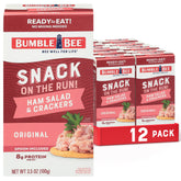 Bumble Bee Snack On The Run ham salad with crackers can, protein on the go