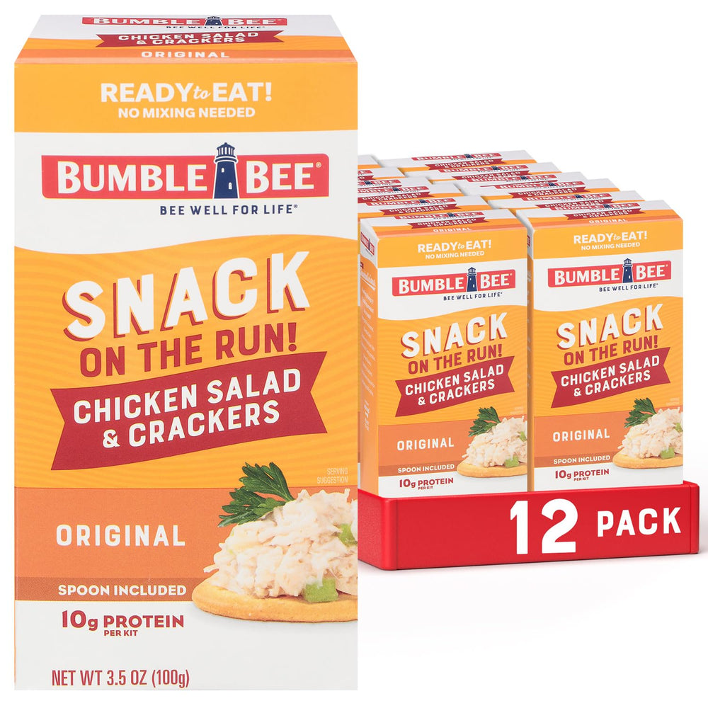 Bumble Bee Snack On The Run Original Chicken Salad with Crackers, portable protein for busy days.