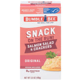 bumble bee snack on the run salmon salad with crackers in a portable lunch box