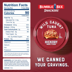 Bumble Bee Snackers easy-open tab for quick, no-drain snacking.
